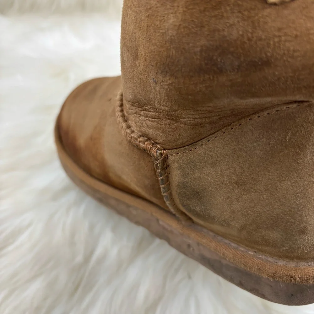 UGG Pull Up Bows Tan Winter Boots Size 9 Woman - Picture 11 of 15